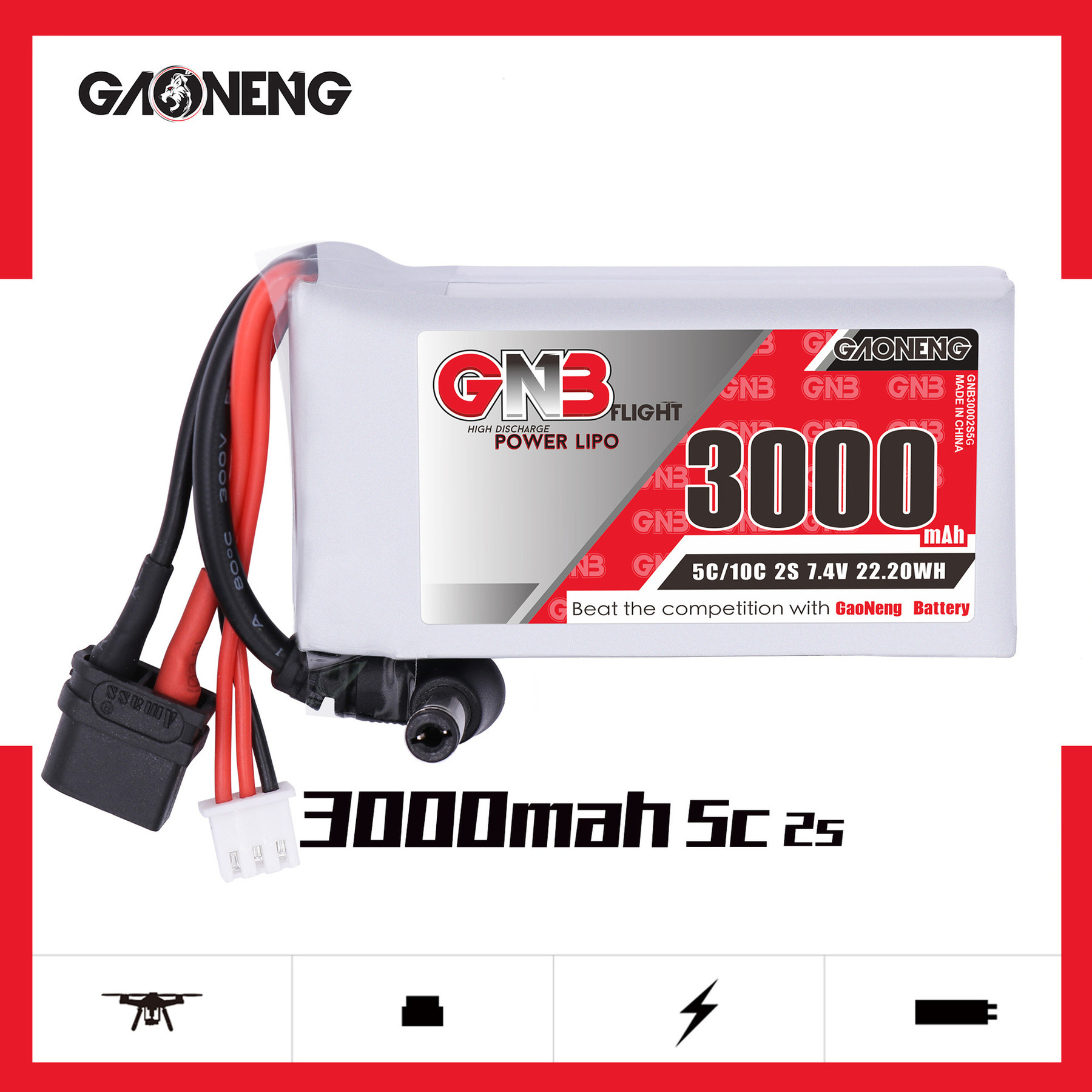 Gnb 2S 7.4V 3000Mah 5c/10c Lip - Skyzone Sky04X Pro Oled Fpv Goggles recensie en prijs